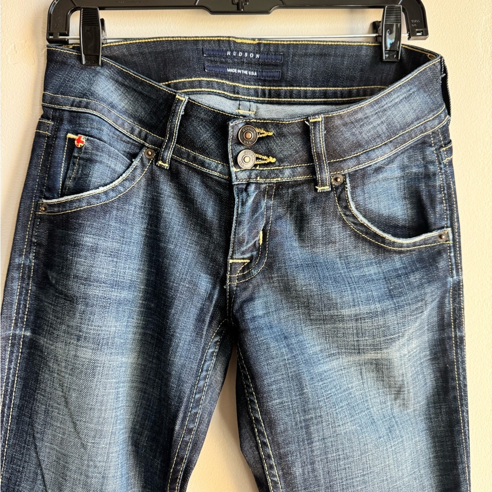 Hudson Y2K Low Rise Bootcut Flare Jeans 26 Dark Wash Retro Vintage Denim - Picture 2 of 9